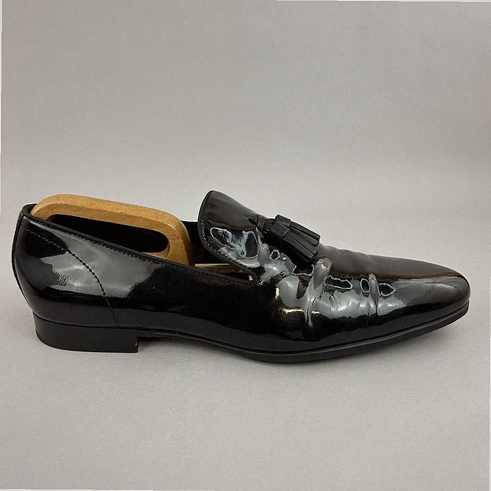 Ask The Missus Schuhe Größe EU44 UK10 Schwarz Lackleder Slipper Abend Halbschuhe
