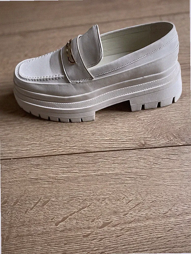Asos Design Herren Schwer Weiß Plateau Grobe Sohle Halbschuhe Größe UK 9 EU 43