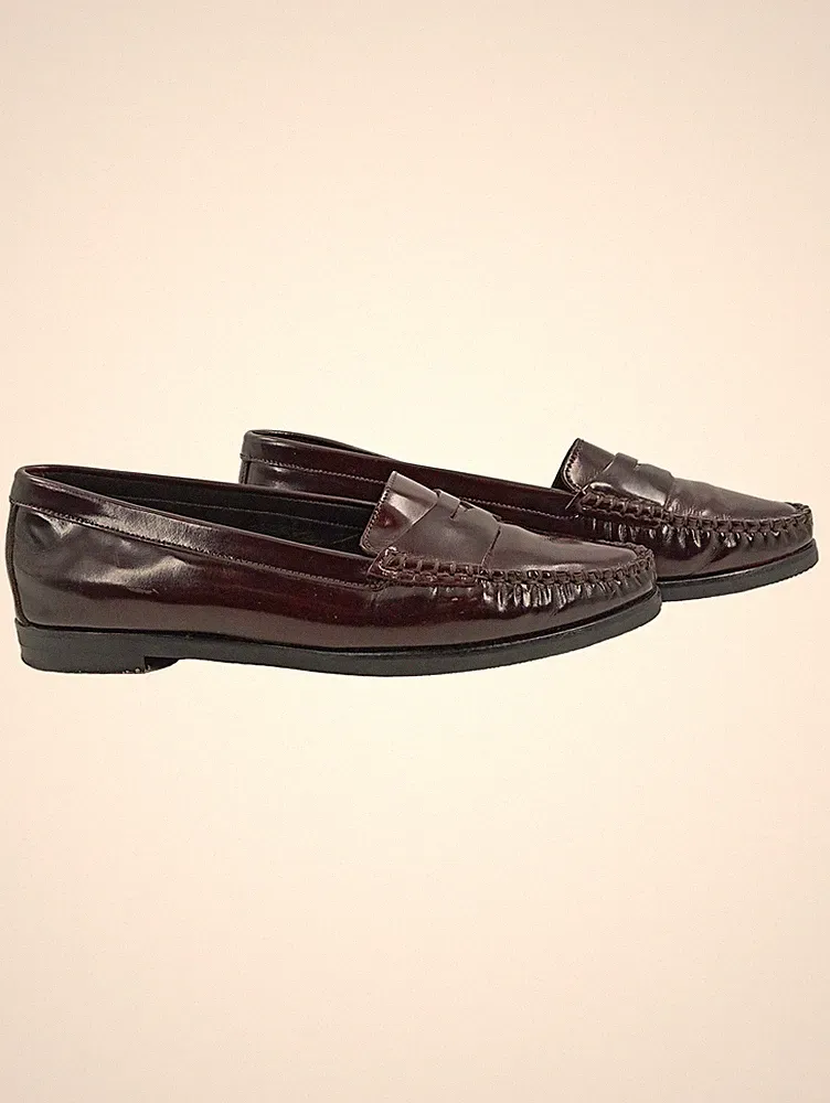 Attilio Giusti Leombruni Damen Penny Loafer Leder Bordeaux Gr. 37,5 Italy