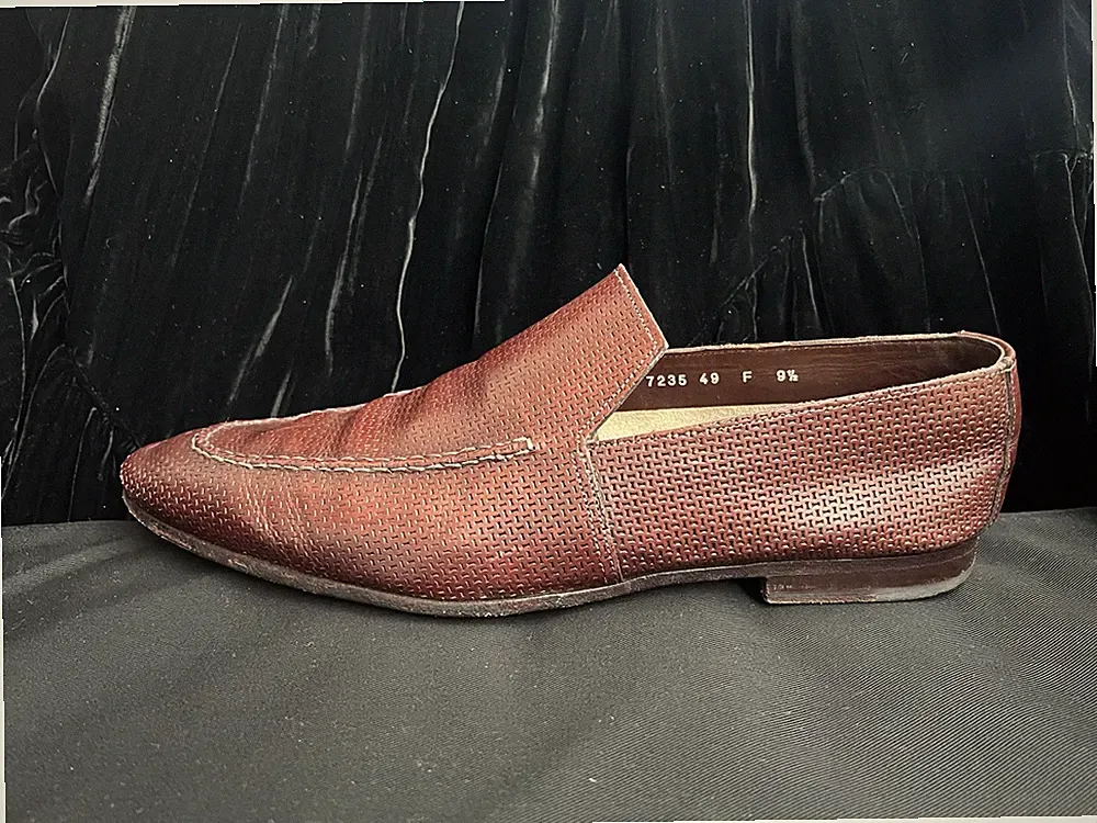 AUDREY SANTONI Loafer 9 1/2 Leder braun Slip-on hand-made