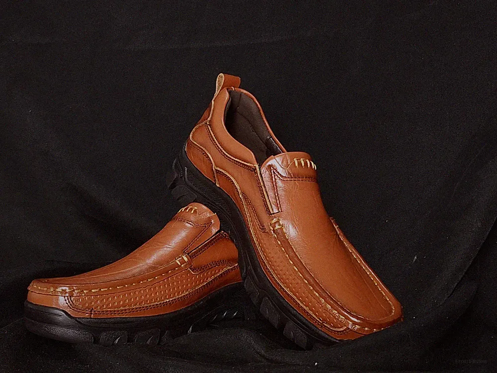 AUSFAMDS Herren Lederschuhe Loafer Braun (Modell 9067)