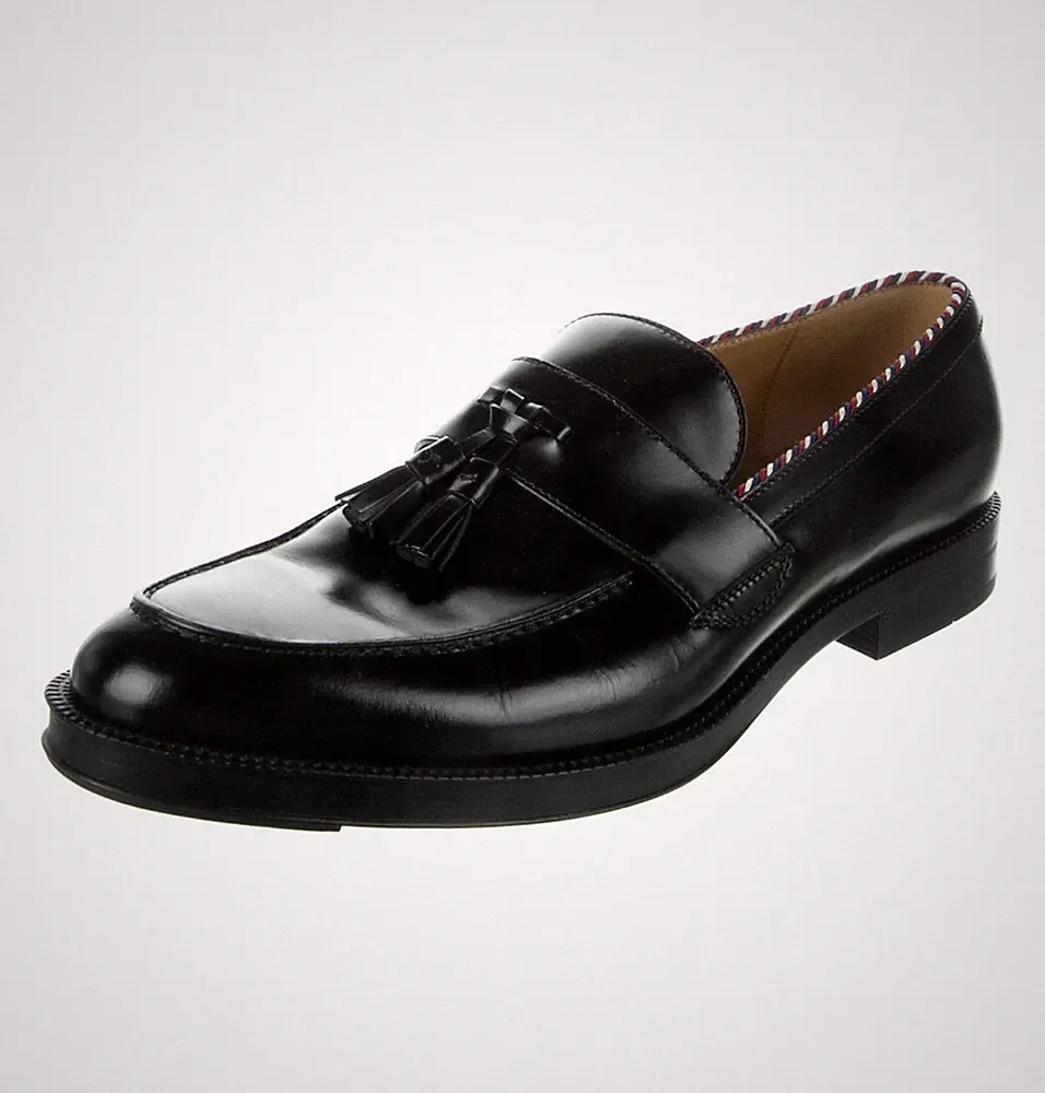 Aut Gucci Men Leather Tassel Accents Dress Loafers 43 UK 9 US 10 AU 10,5 KR 280