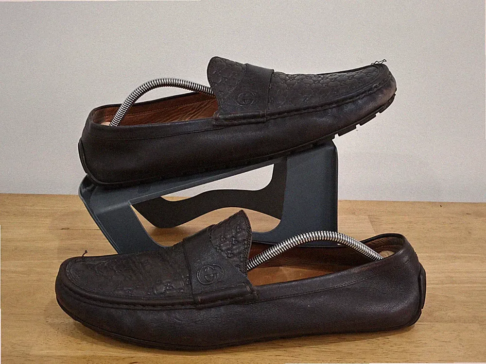 Authentisch Gucci Guccissima braun Leder geprägt Herren Autofahrer Halbschuh UK 11