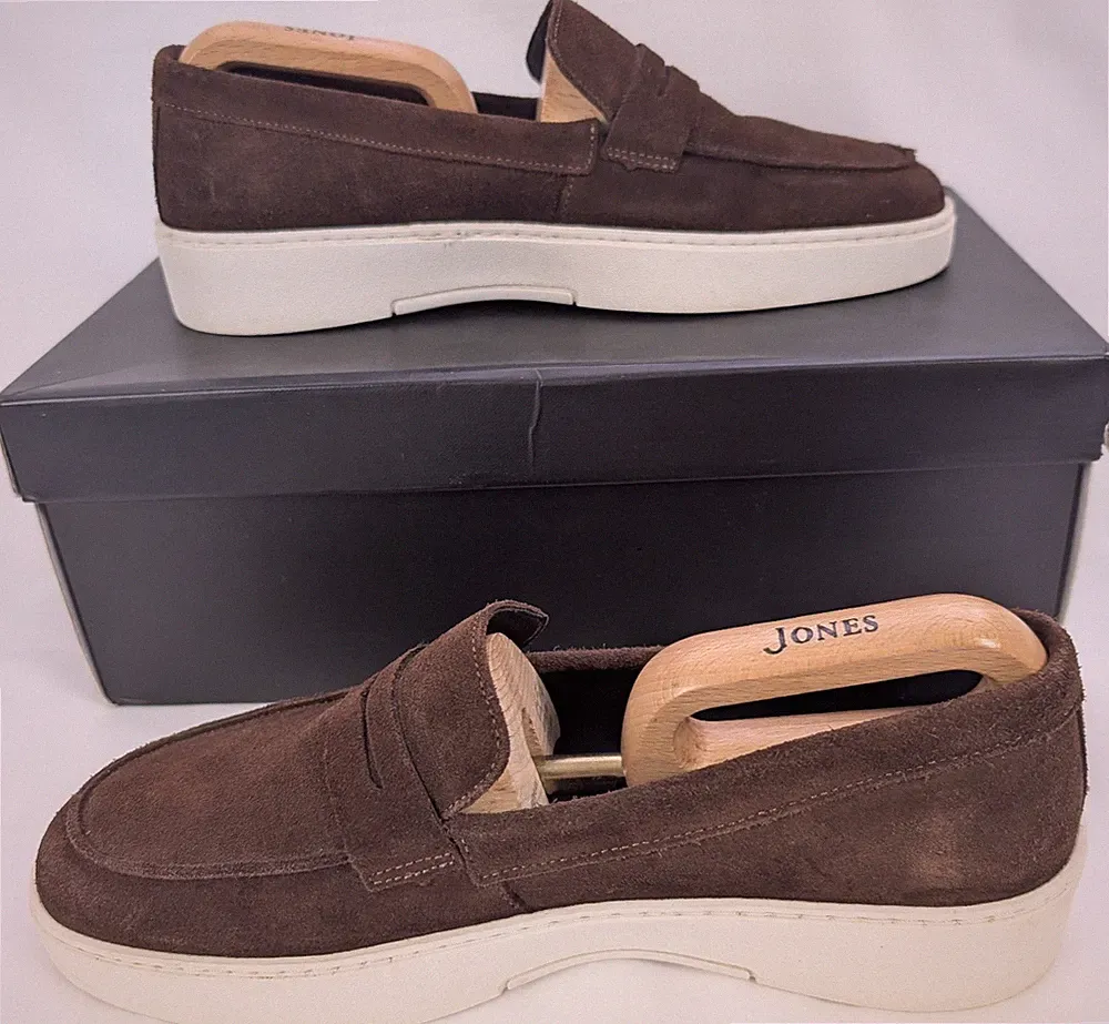 Bélier Penny Halbschuhe Herren UK 9 Braun Wildleder Smart Freizeit Slipper Sommer
