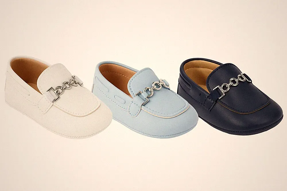 Baby Jungen Halbschuhe Schuhe mit Metallanhänger - weiche Schuhe für alle Gelegenheiten
