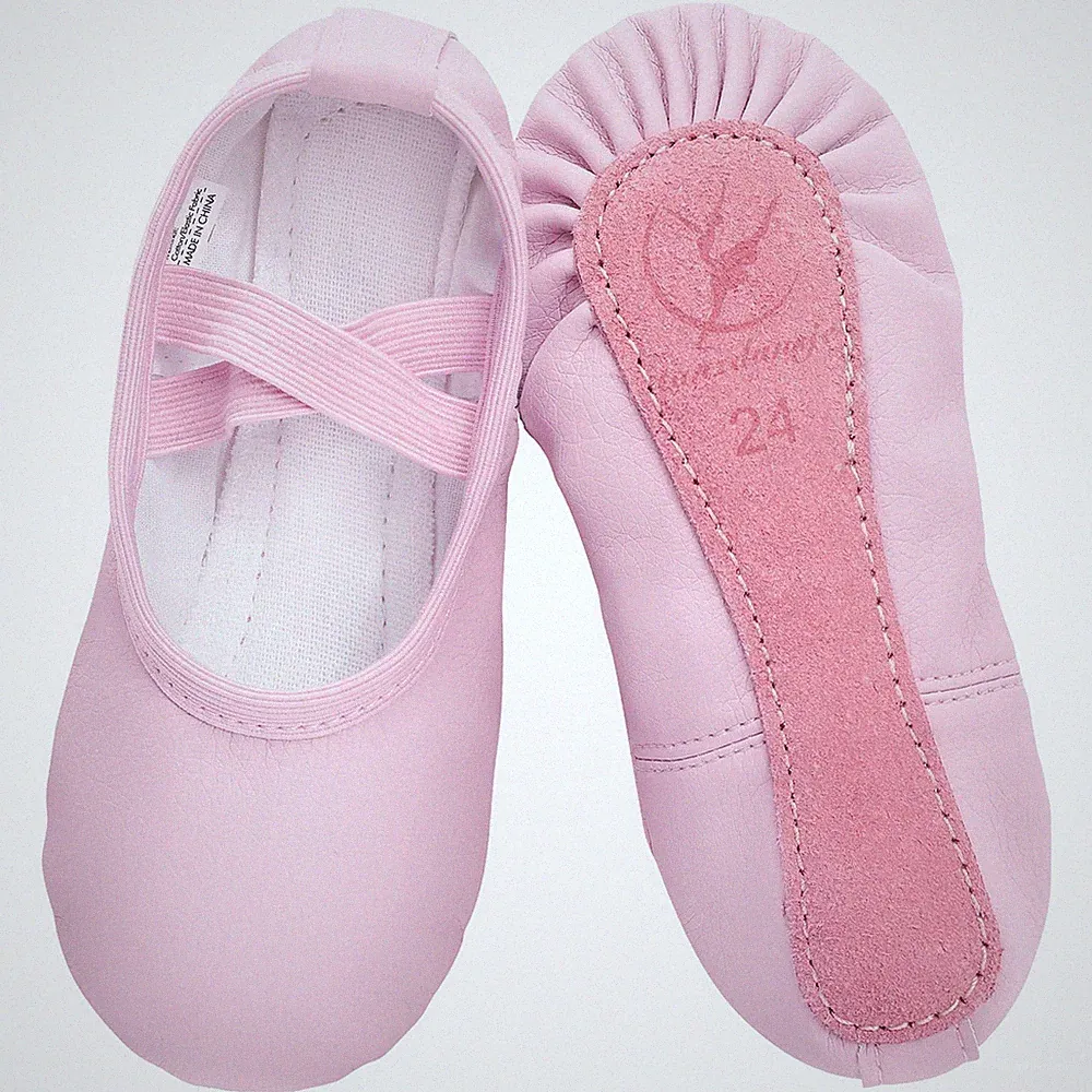 Ballettschuhe aus Leder mädchen Ballettschläppchen Tanzschuhe mit Ganze Leder...