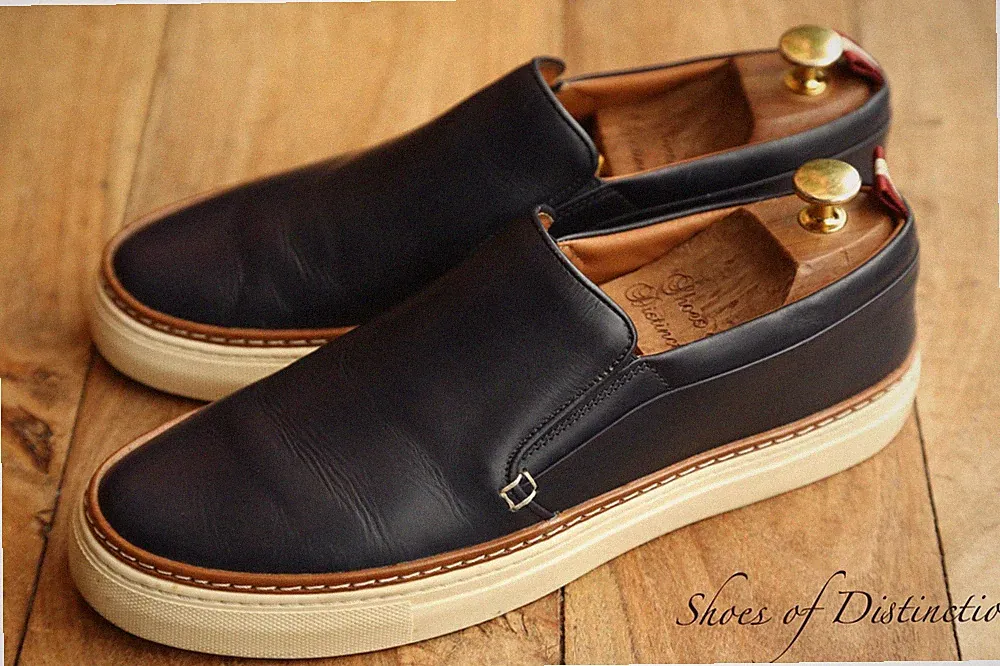Bally Blau Leder Halbschuhe Espadrilles Herren UK 8,5 E US 9,5 D EU 42,5
