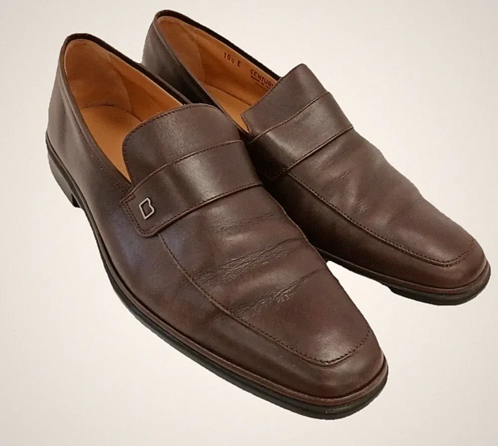 Bally Century Herrenschuhe Größe UK 10,5E EU 445 Braun Leder Smart Halbschuhe Sehr guter Zustand