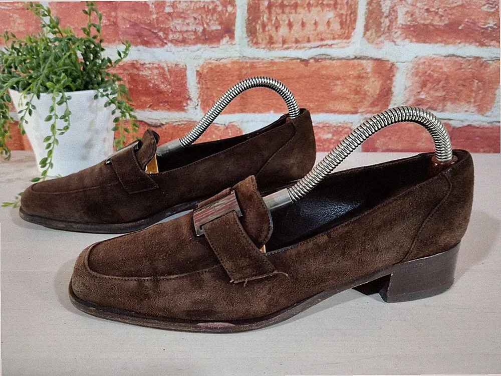Bally Cerota DAMENHALBSCHUH UK 4,5 US 7 ESPRESSOBRAUN VELOURSLEDER BLOCKABSATZ