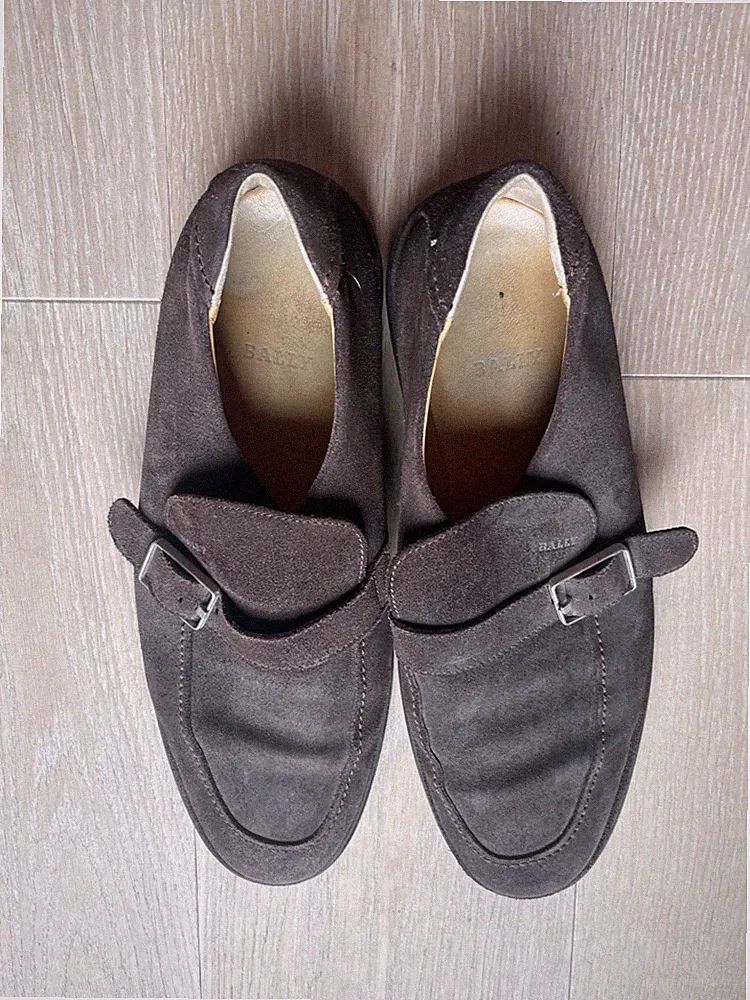 BALLY Halbschuhe / Loafer Lederschuh Gr. 43 braun mit rutschfester PU-Sohle