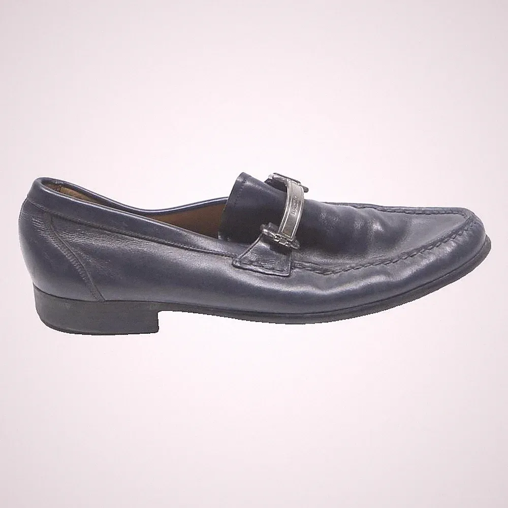 BALLY Herren Blaue Lederschuhe Loafer UK 8.5 Elegant Freizeit Classic