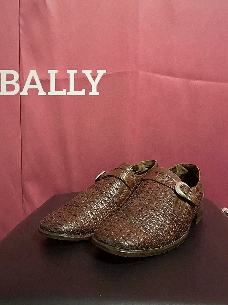 Bally Herren Braun Leder Mönch Riemen Halbschuhe 6,5 US/6 UK Top Zustand