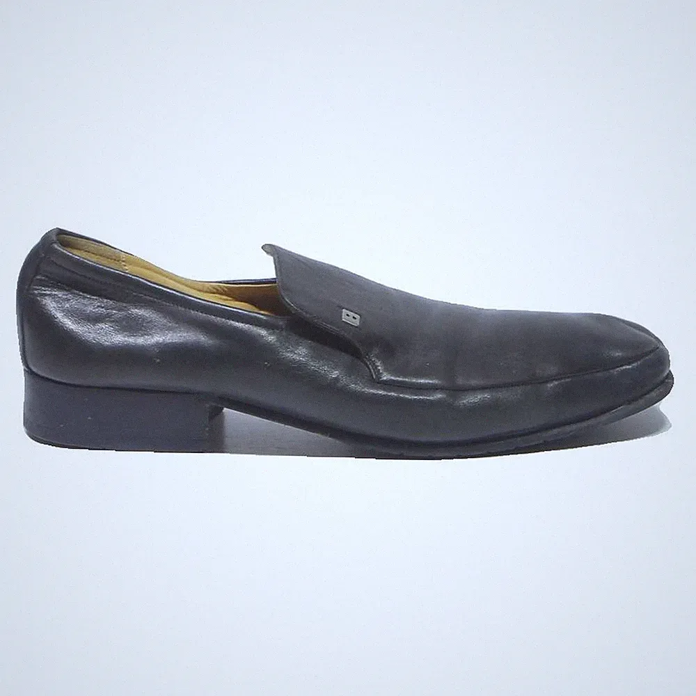 BALLY Herren Klassische Slip-On Lederschuhe Schwarz UK 7 Elegant Loafer