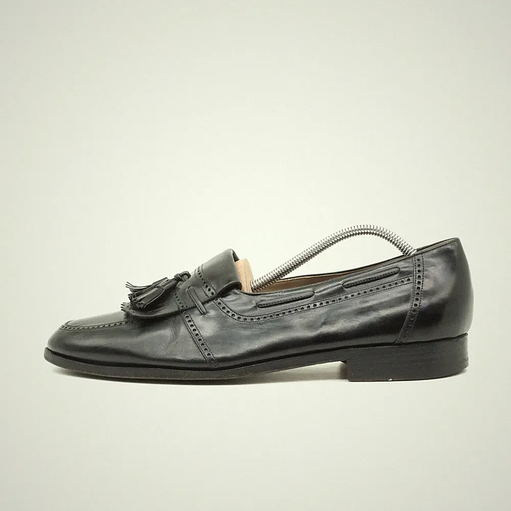 Bally Herren Tassel Loafer Halbschuhe Schwarz Verarbeitung Business EU 45