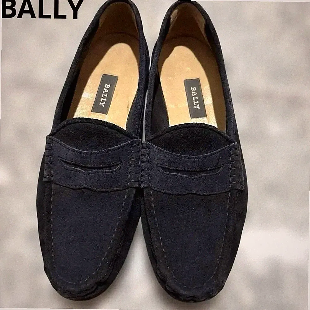 BALLY Herren Wildleder Halbschuhe Marine 41,5/8,5 US Freizeit Elegant...