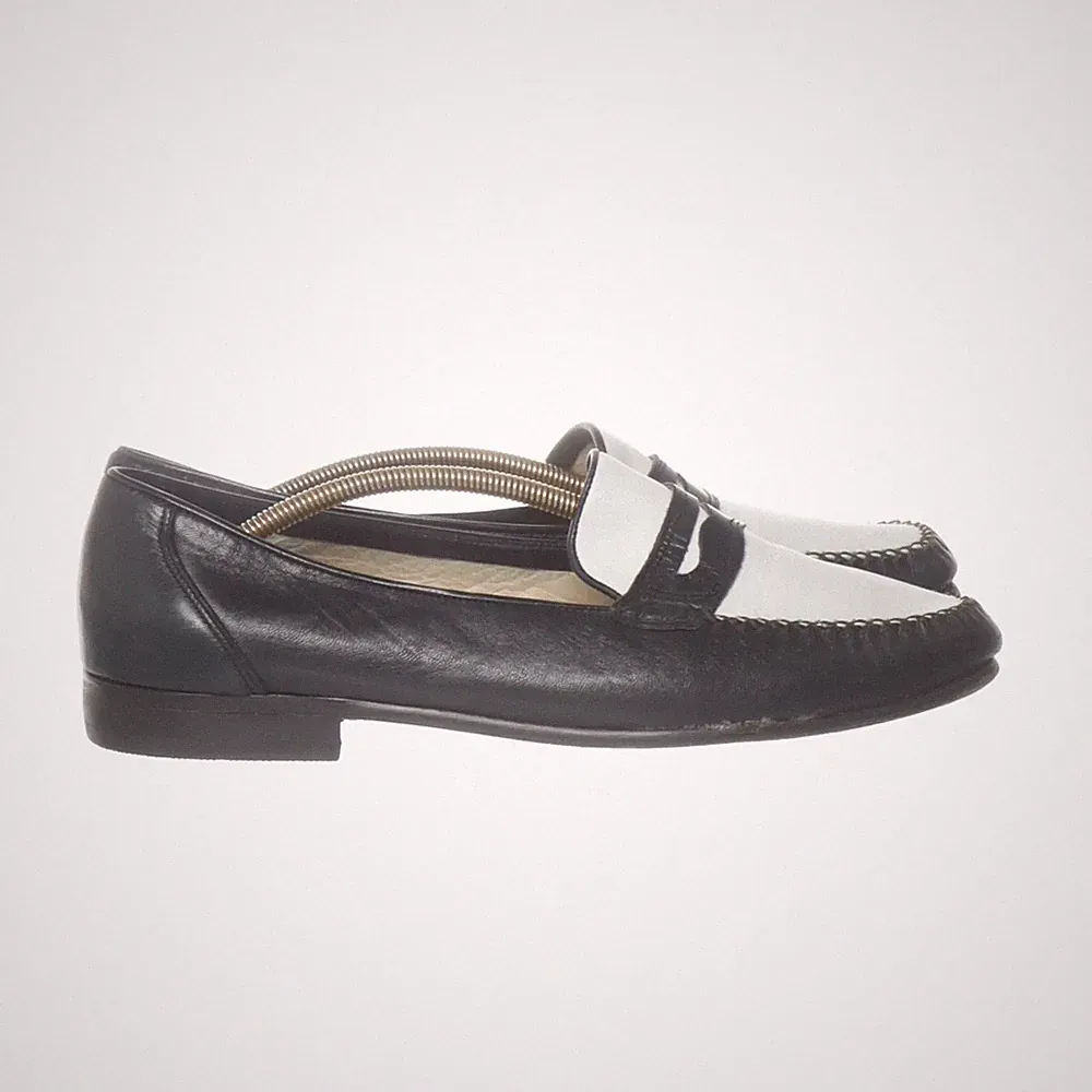 Bally, Loafers, Größe: 40 1/2, Schwarz/Weiß, Herren #JGe