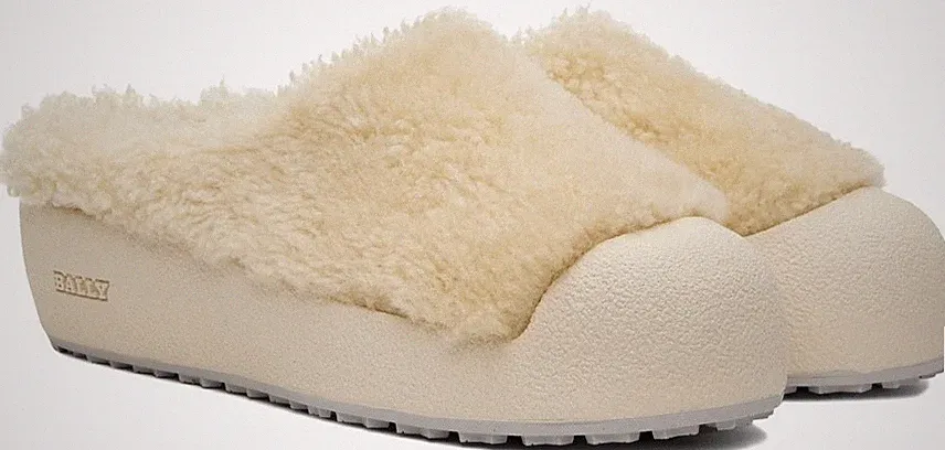 Bally White Crans Lammfell Hausschuhe Agathea Chunky Loafer US 10 UK 9 EU 43