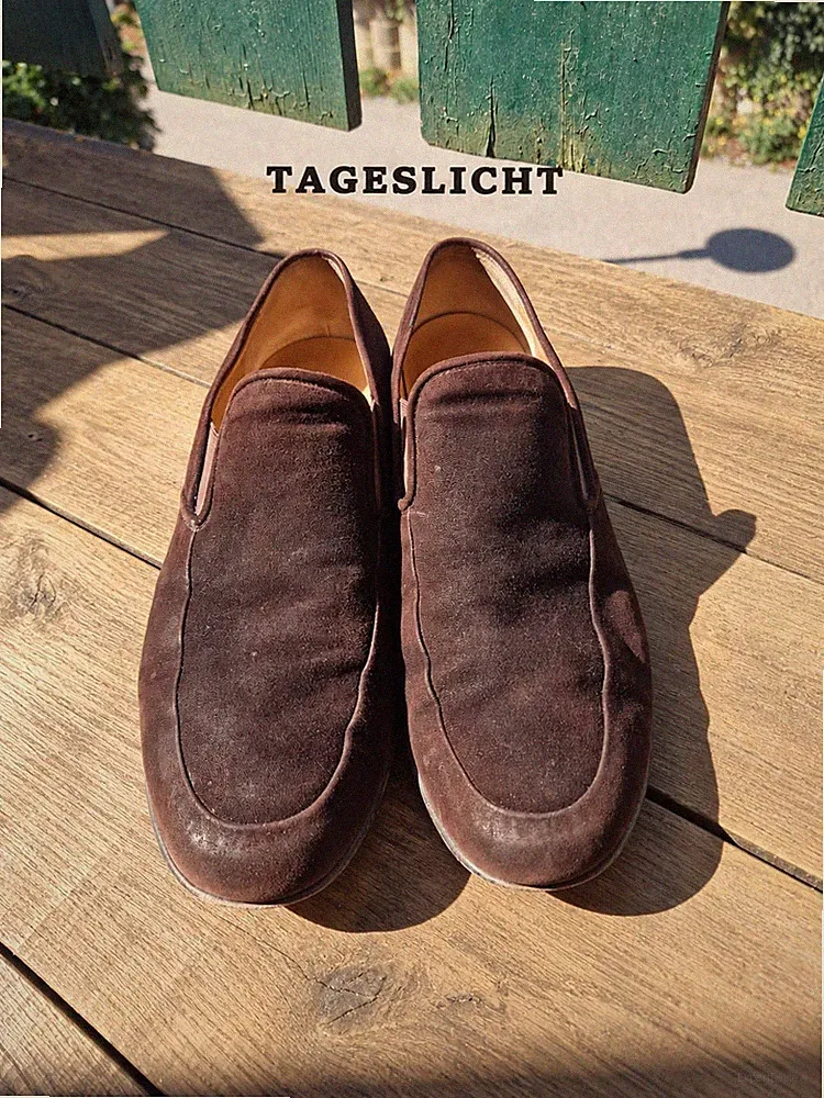 BALLY Wildleder Loafer Herren Gr. 45–45,5 / 10,5 Dunkelbraun Made in Switzerland