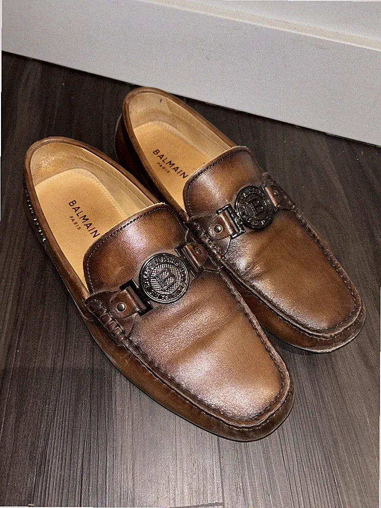 Balmain Men Shoes Size 9 Or 42 Brown Marron. Good Condition