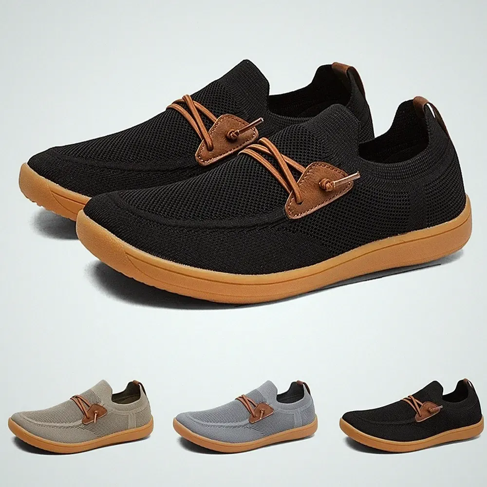 Barfuss Schuhe Herren Slip On Loafer Walkingschuhe Atmungsaktiv Weit Halbschuhe