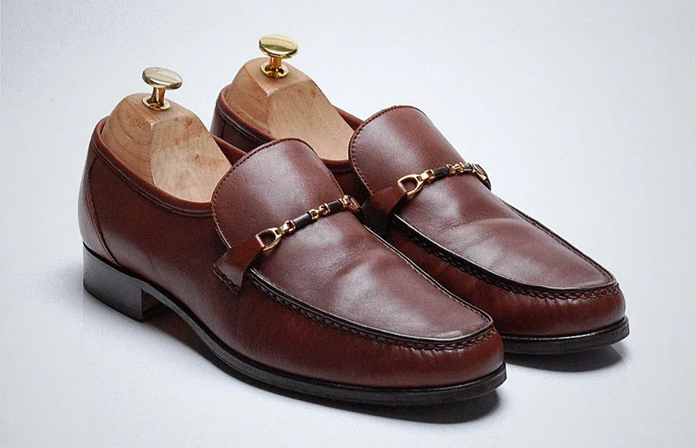 BARKER Brown Chestnut Calf Loafers Schuhe - `Timor` - UK 8,5 G US 9,5 EU 42,5
