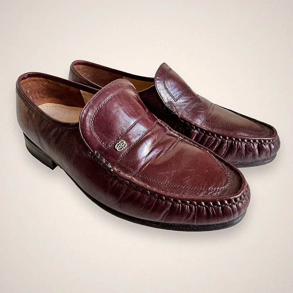 Barker burgunderrot Leder Valencia Mokassin Loafer elegante formelle Schuhe Größe 6,5 UK