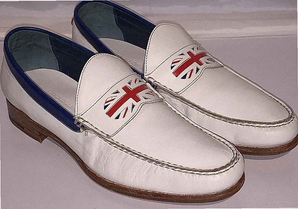 Barker England Herrenschuhe für Mascotte Union Jack Brandneu ohne Karton Leder Halbschuhe Gr UK 7