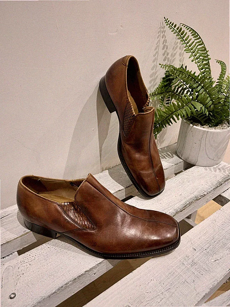 BARKER England Savile Row Herren Hellbraun Vollleder Zum Überziehen Halbschuhe Schuhe Größe 8 F
