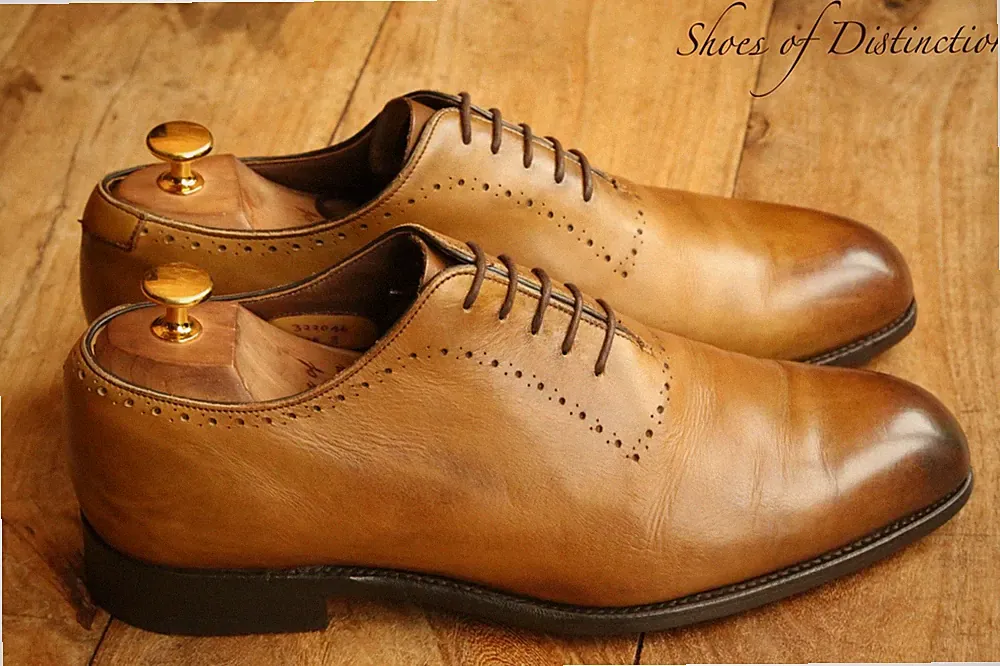 Barker hellbraun brüniertes Leder Brogue Oxford Schuhe Halbschuhe Herren UK 8 US 9