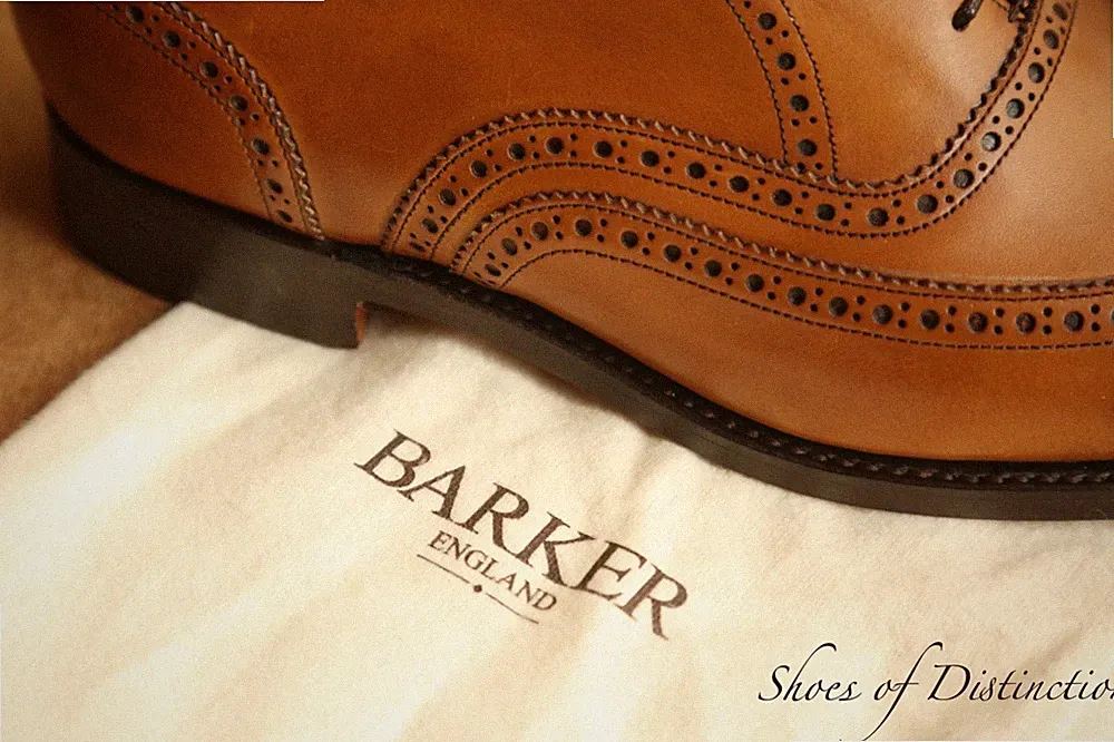 Barker hellbraune Leder Brogue Oxford Schuhe Halbschuhe Herren UK 8 F US 9 EU 42