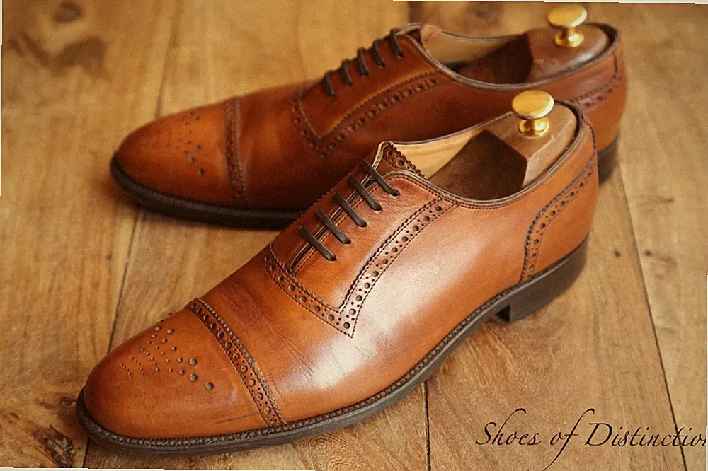 Barker hellbraune Leder Brogue Oxford Schuhe Halbschuhe Herren UK 8 F US 9 EU 42