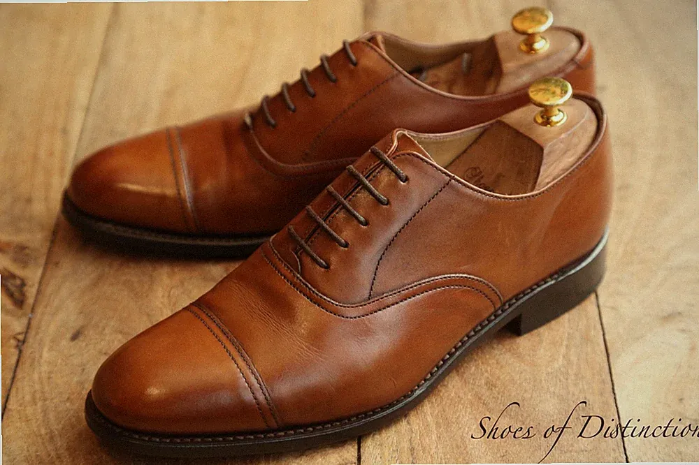 Barker hellbraune Leder Brogue Oxford Schuhe Halbschuhe Herren UK 8 G US 9 EU 42