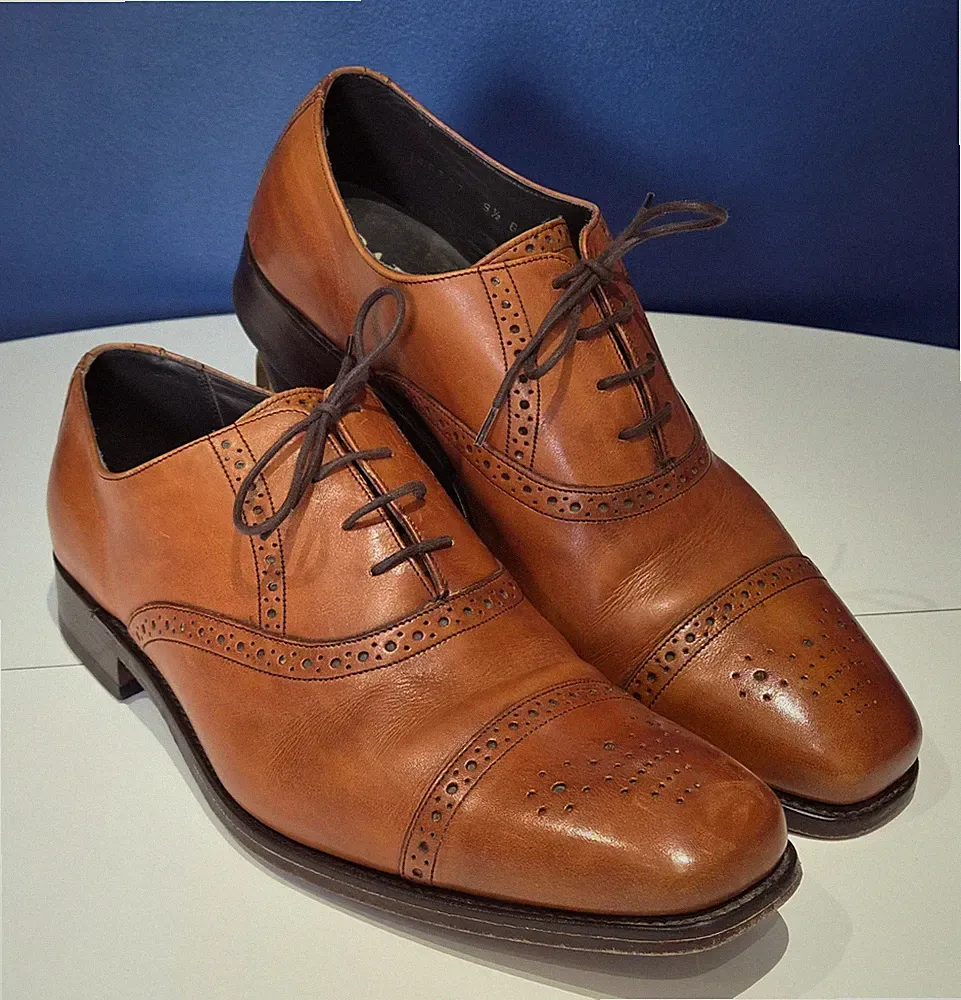 Barker hellbraune Leder Oxford Brogue Schuhe Herren UK 9,5 G US 10,5 EU 43,5