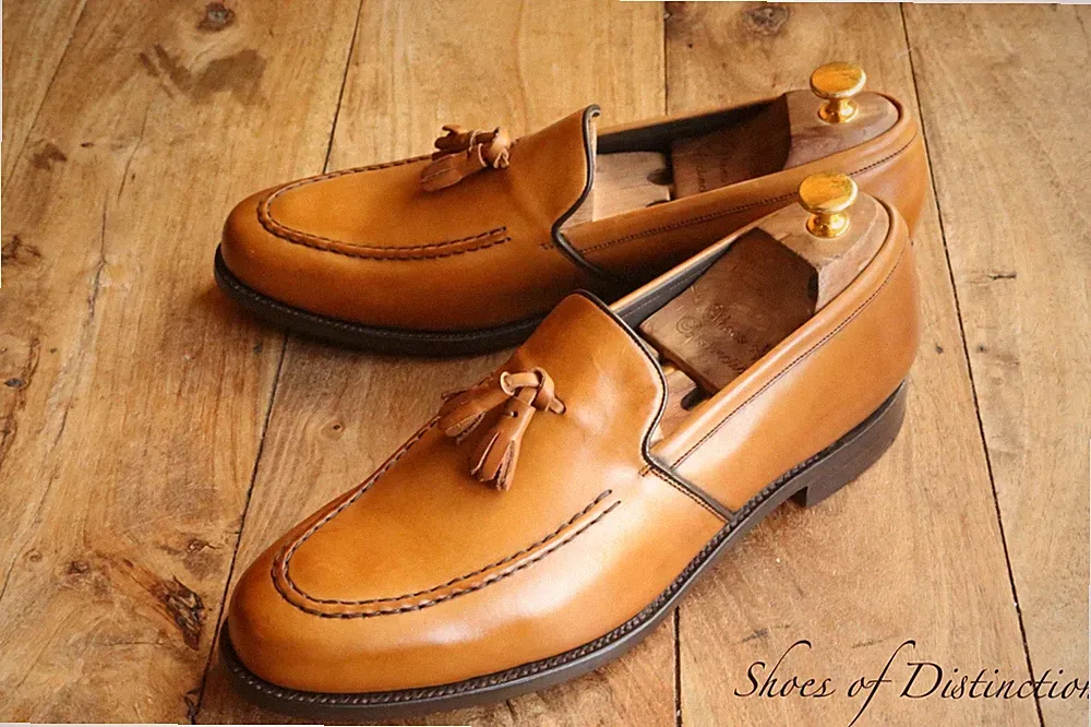 Barker hellbraune Lederschuhe mit Quasten Halbschuhe Herren UK 9 F US 10 EU 43