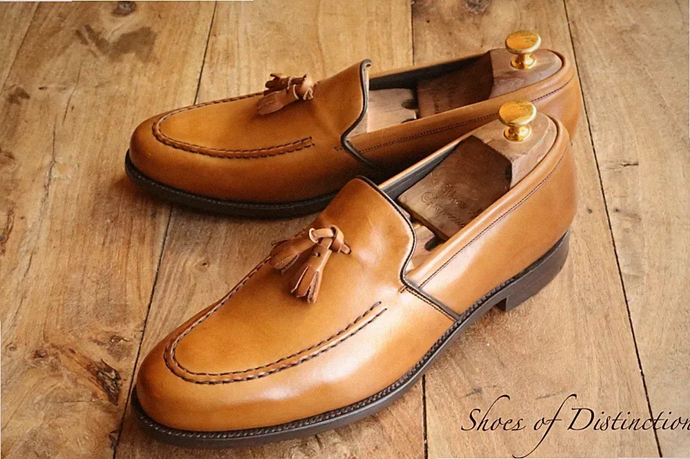 Barker hellbraune Lederschuhe mit Quasten Halbschuhe Herren UK 9 F US 10 EU 43