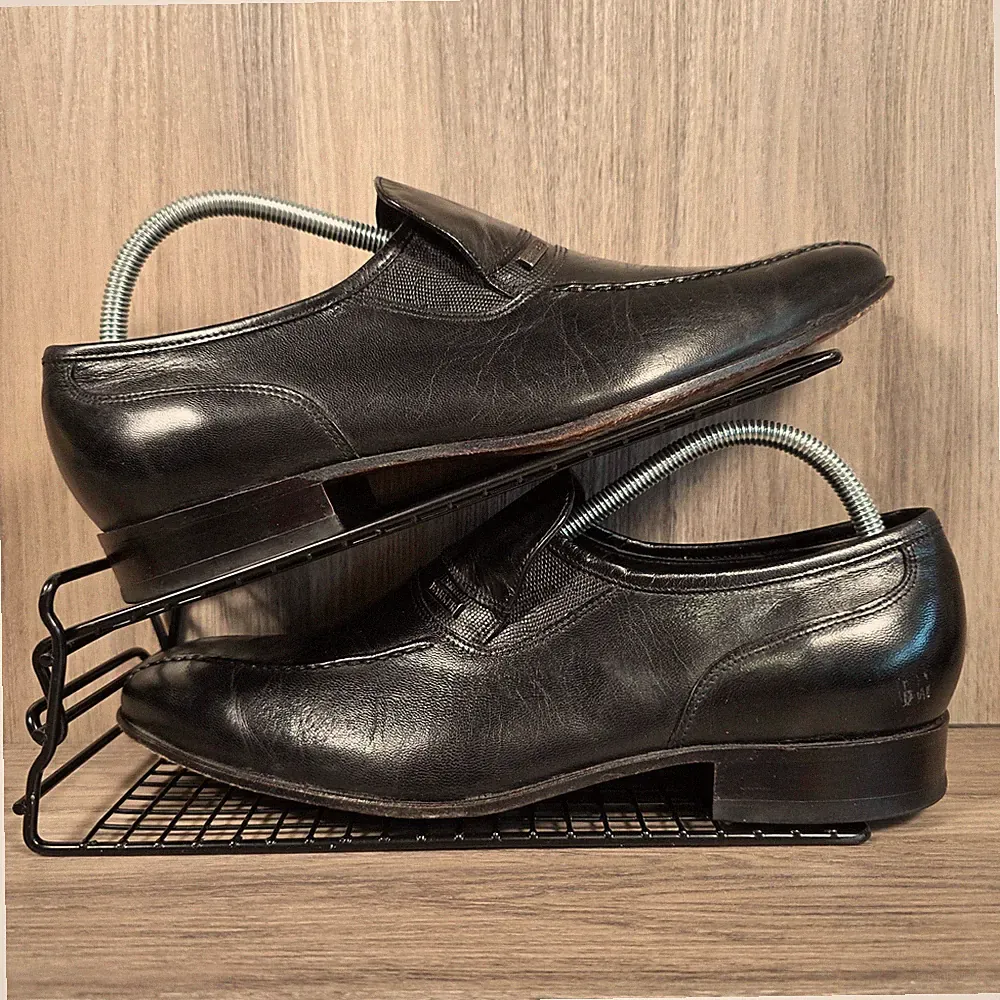 Barker Herrenschuhe Größe 8 G UK schwarz Leder Smart Slipper formelle Halbschuhe