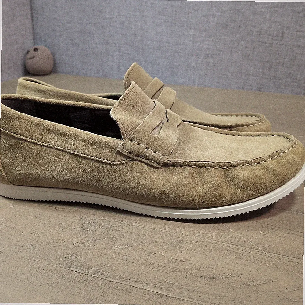 Base London Archie MTO Herren Wildleder Penny Loafer - Beige - EU 44 / UK 10
