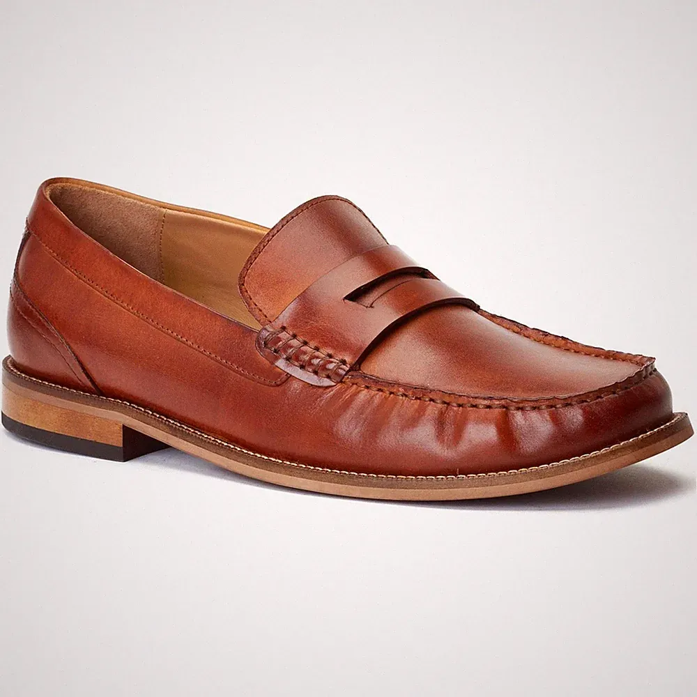 Base London Garfield Herren Mokassins Aus Gebranntem Tan-Leder