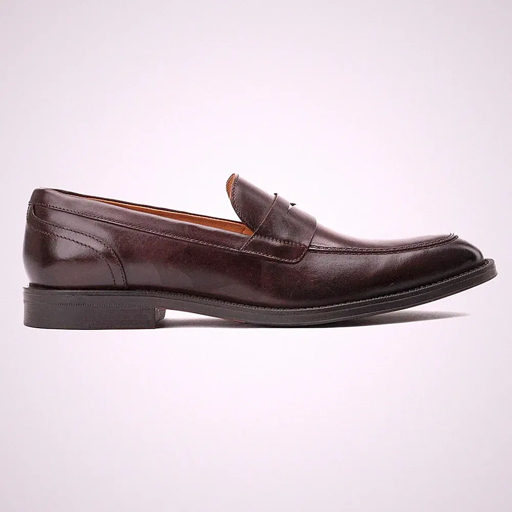 Base London Kennedy Herren Leder Slipper Klassisch Mode Halbschuhe Braun