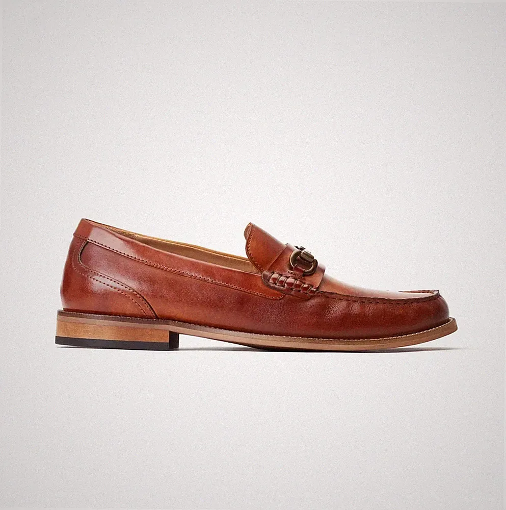 Base London Madison Herren Leder Slipper Komfort Braun Halbschuhe Schuhe