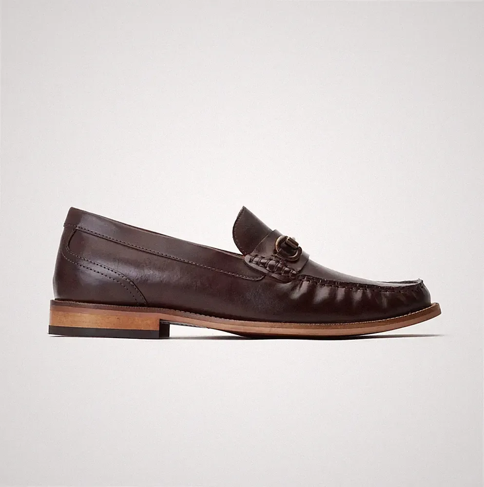 Base London Madison Herren Leder Slipper Komfort Formell Hellbraun Halbschuhe
