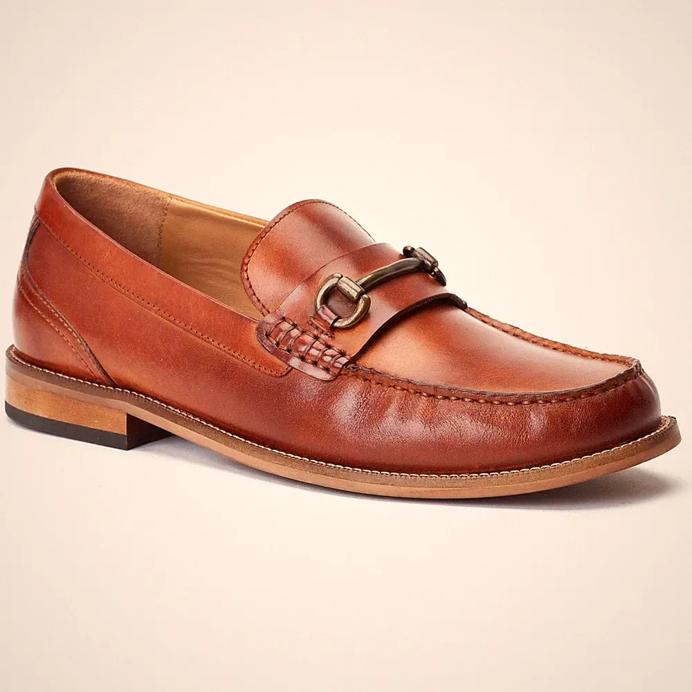 Base London Madison Herren Mokassins Aus Gebranntem Tan-Leder