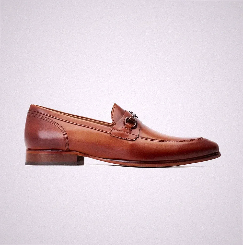 Base London Russo Herren Leder Slipper Komfort Formell Mandelkappe Halbschuhe