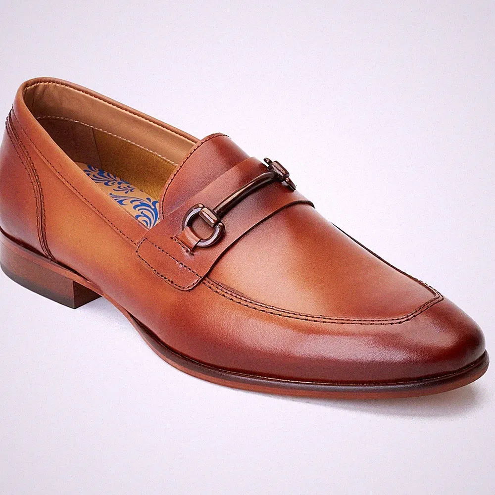 Base London Russo Herren Mokassins Aus Gebranntem Tan-Leder