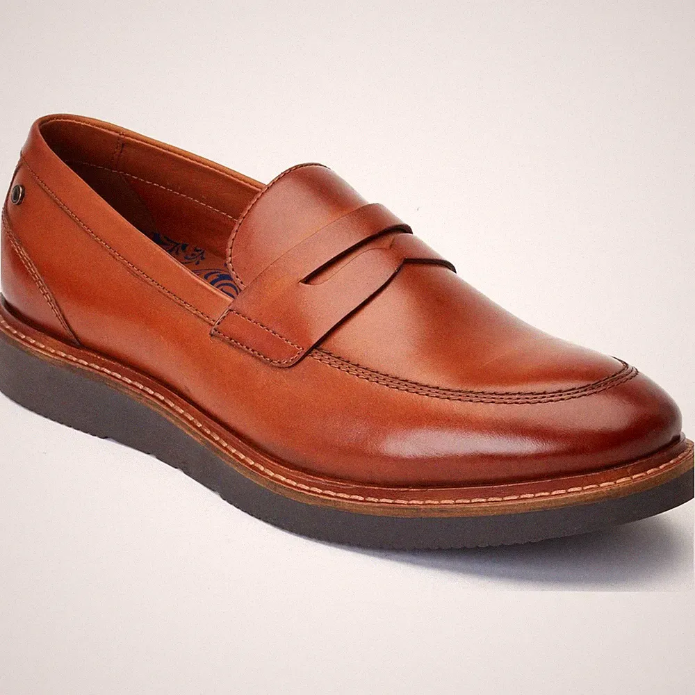 Base London Sid Herren Mokassins aus braunem Leder