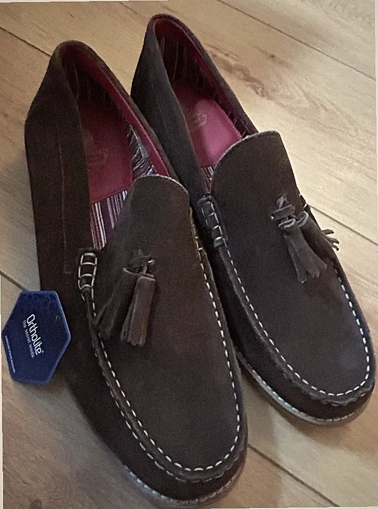 Base London Tempus Herren Größe UK 11 Braun Wildleder Quasten Halbschuhe Neu mit Etikett