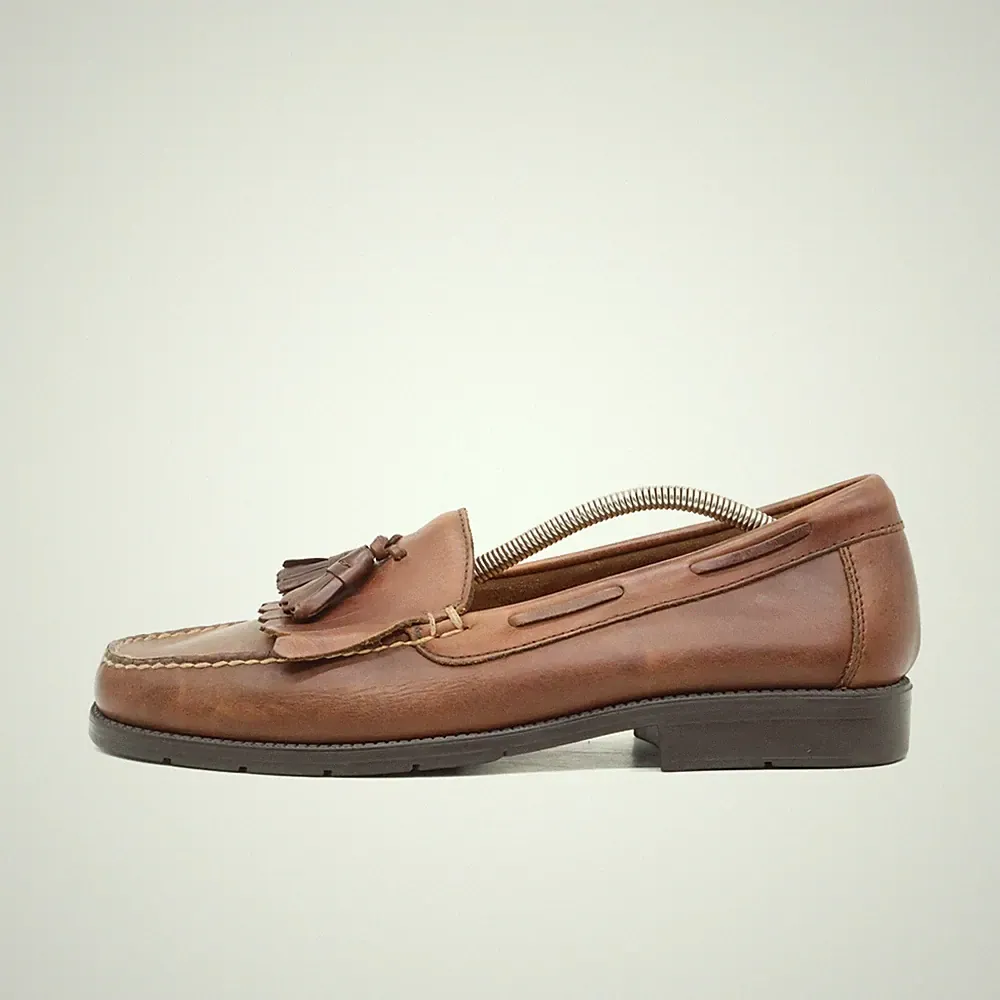 Bass Herren Flex Freizeitschuh Braun Leder Komfort Loafer EU 44