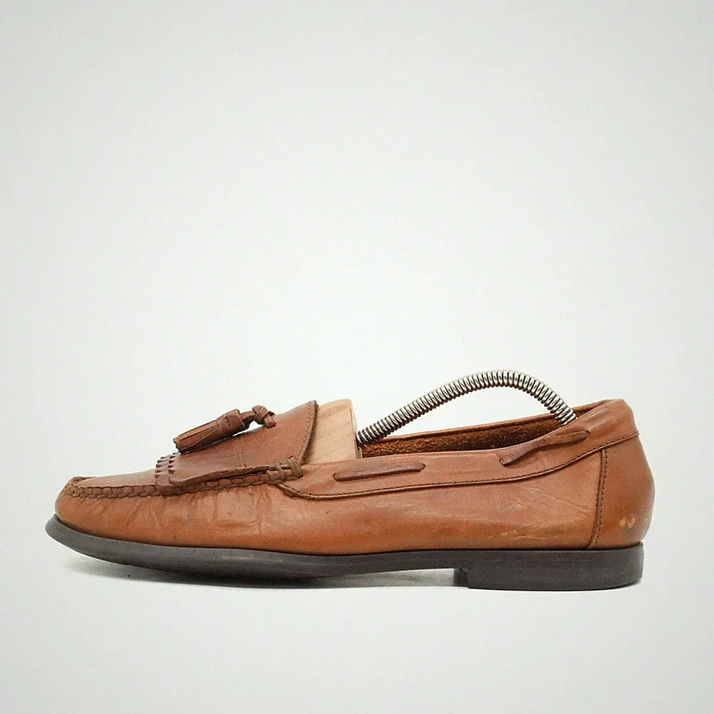 BASS Herren Schuh Braun Leder Quaste Loafer EU 43