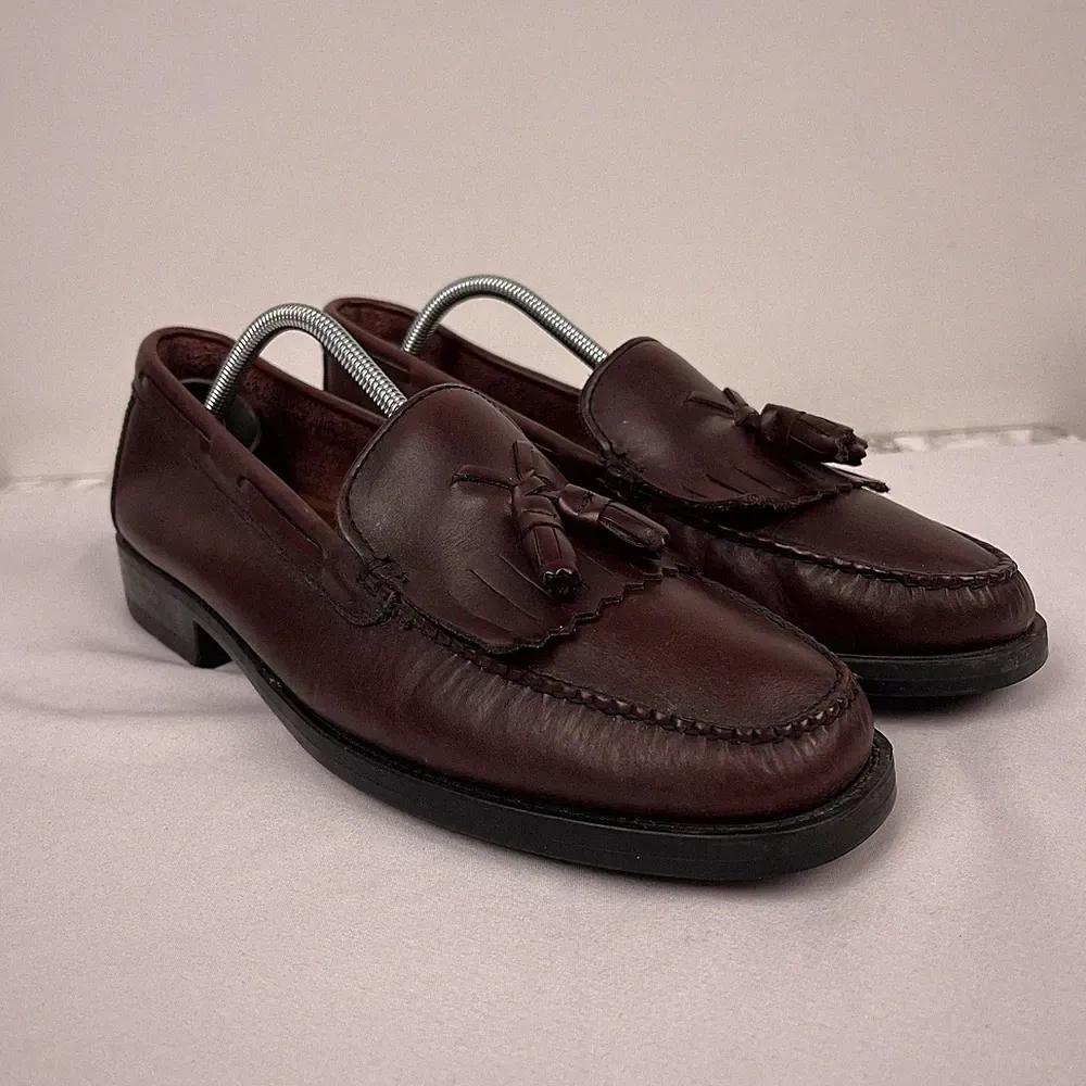 Bass Weejuns Schuhe Herren UK 9,5 Ochsenblut Halbschuhe Leder Quaste Marietta II