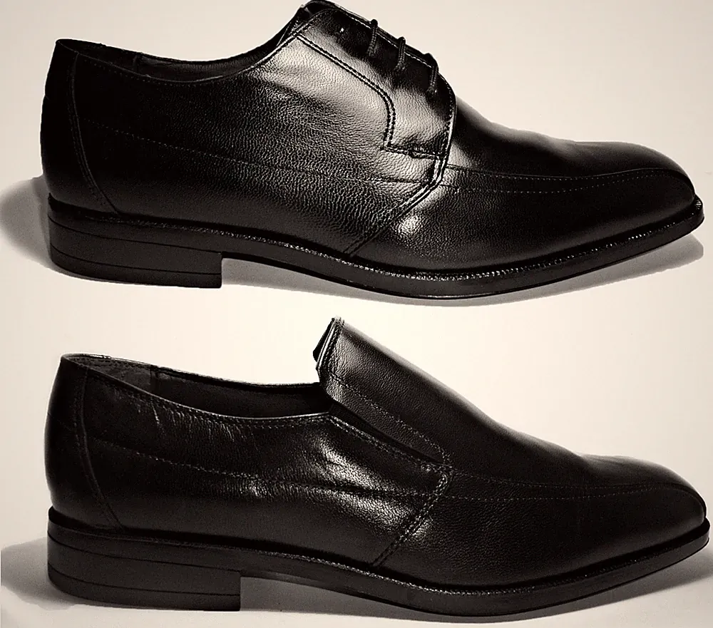 BEARCHI Herren Schuhe Halbschuhe Zeremonie Klassisch Elegant Leder Schwarz Hochglanz
